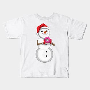 Snowman Christmas Donut Kids T-Shirt